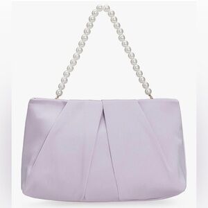 Elegant Lavender Clutch with Pearl Handle